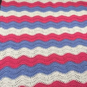 Hand crafted, crib, blanket, or lapgahn.